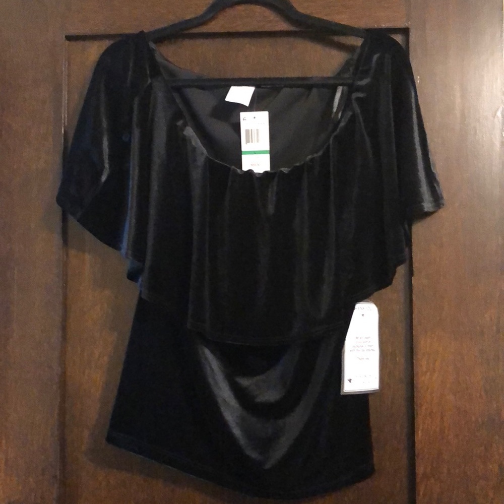 MSK black velvet top